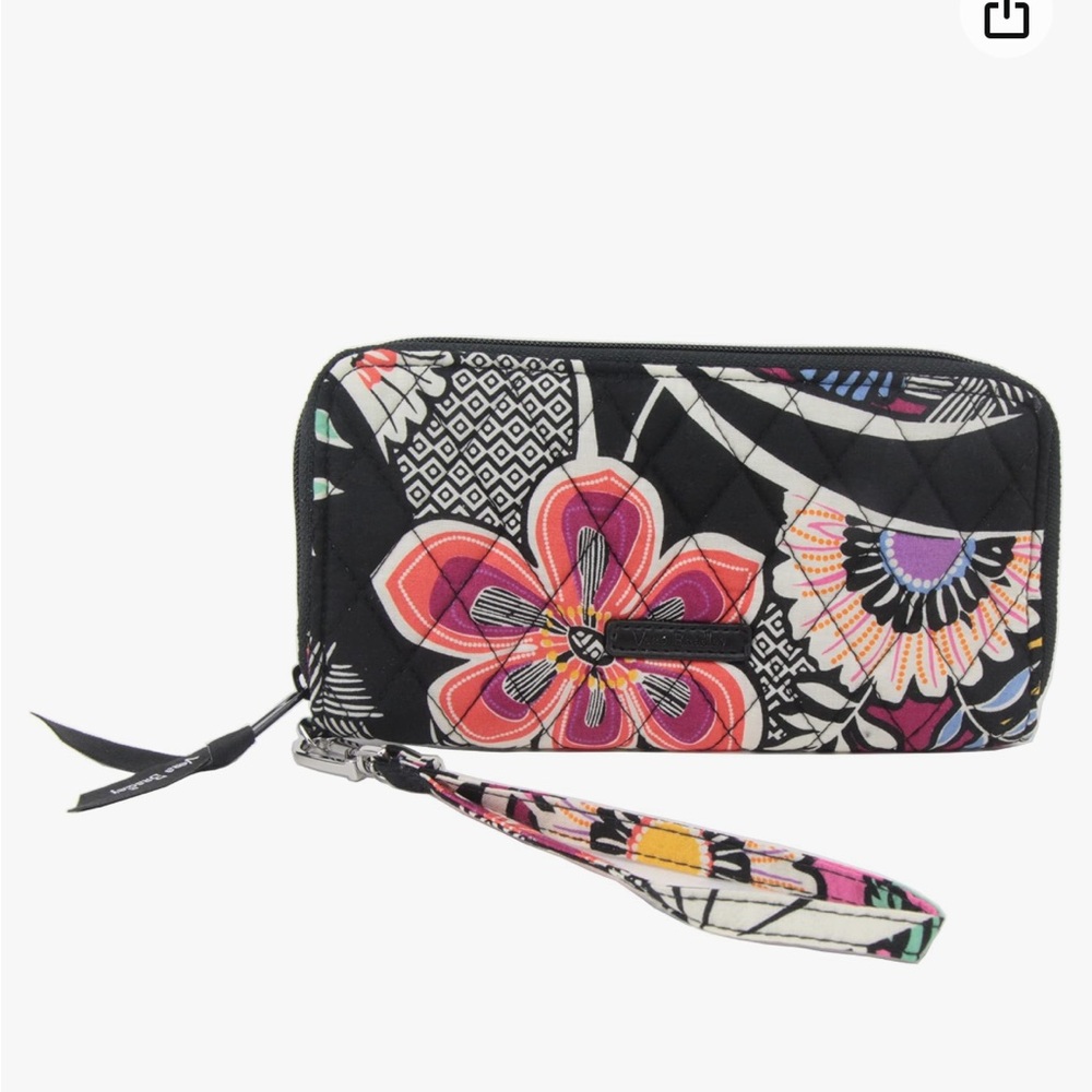Vera Bradley Cotton RFID Accordion Wallet Crossbody, Kauai Floral
